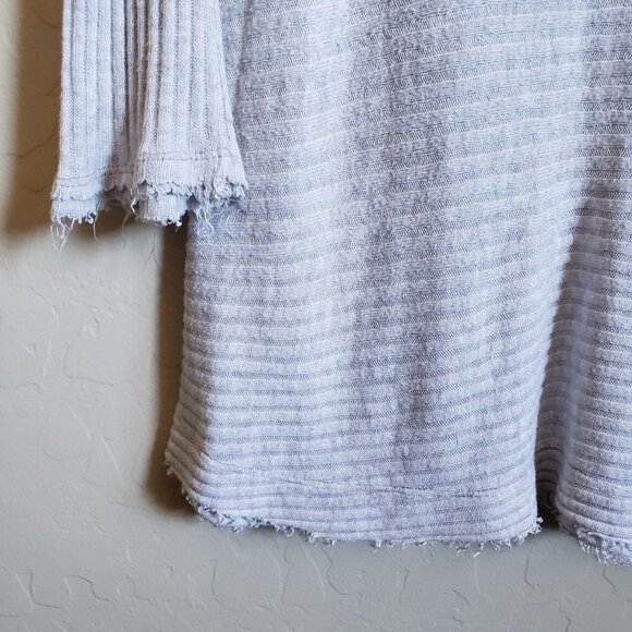 Free People Lover Rib Thermal Tunic Top Oversized Slouchy Grey Size Womens Large - Picture 5 of 9